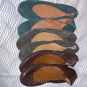 3 PAIRS Lucky Brand Emmie Flats 10